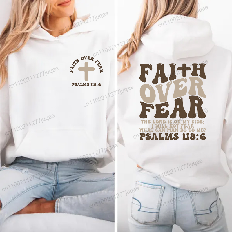 Women Fashion Over The Years - Толстовка с принтом Faith Over Fear,
