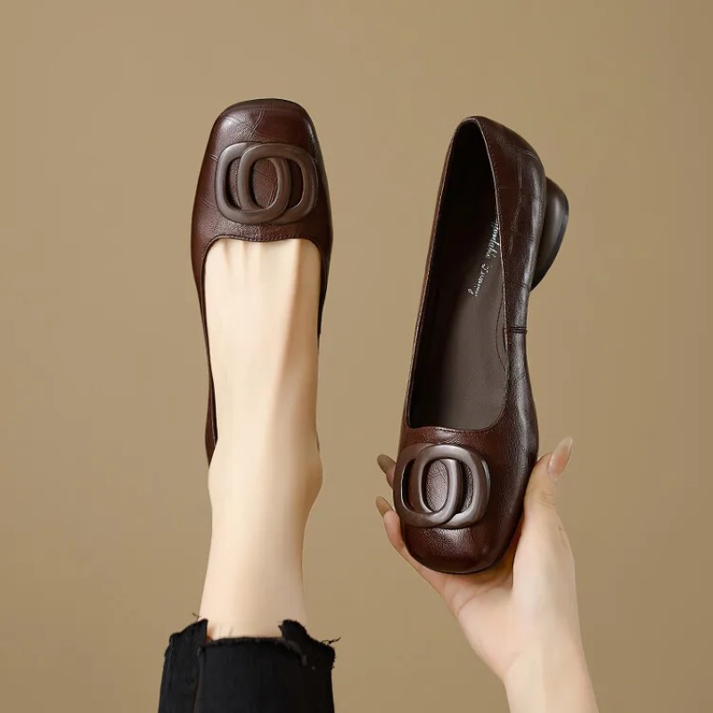 Women'S Fashion Loafers - Женские туфли-лодочки во французском стиле, кожаные