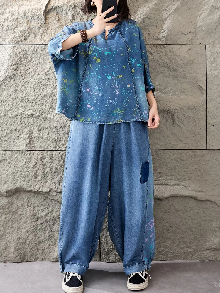 Women Fashion Jeans Top - Комплекты женской одежды 2026: модные футболки,