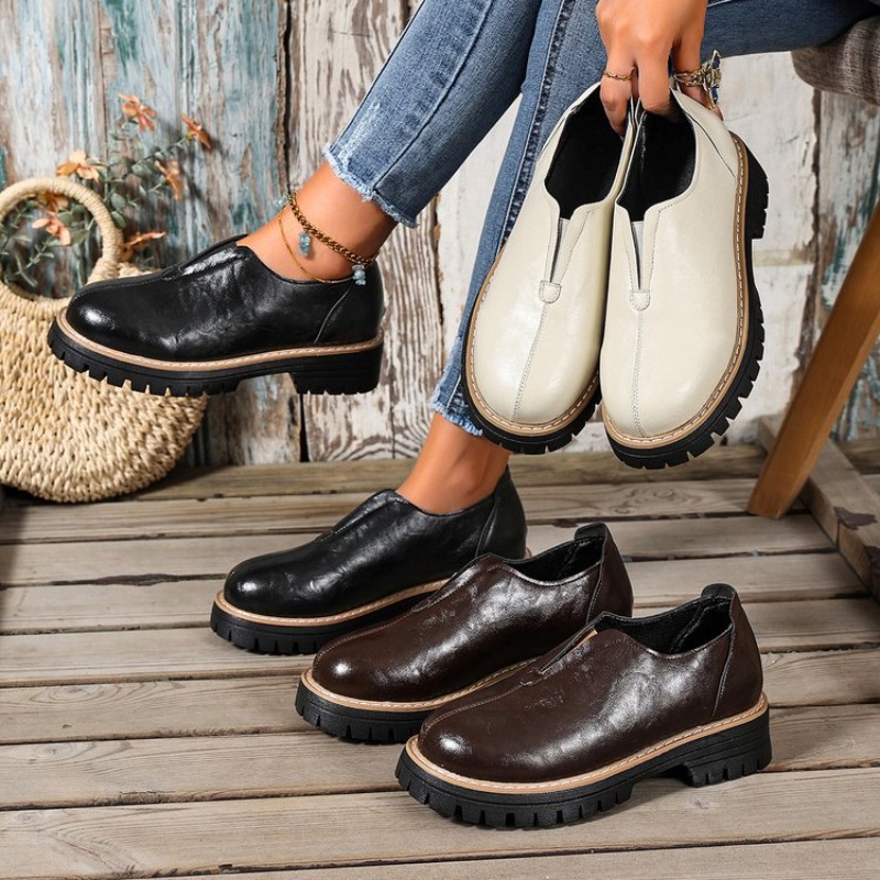 Women'S Fashion Loafers - Женские туфли в ретро-британском стиле на