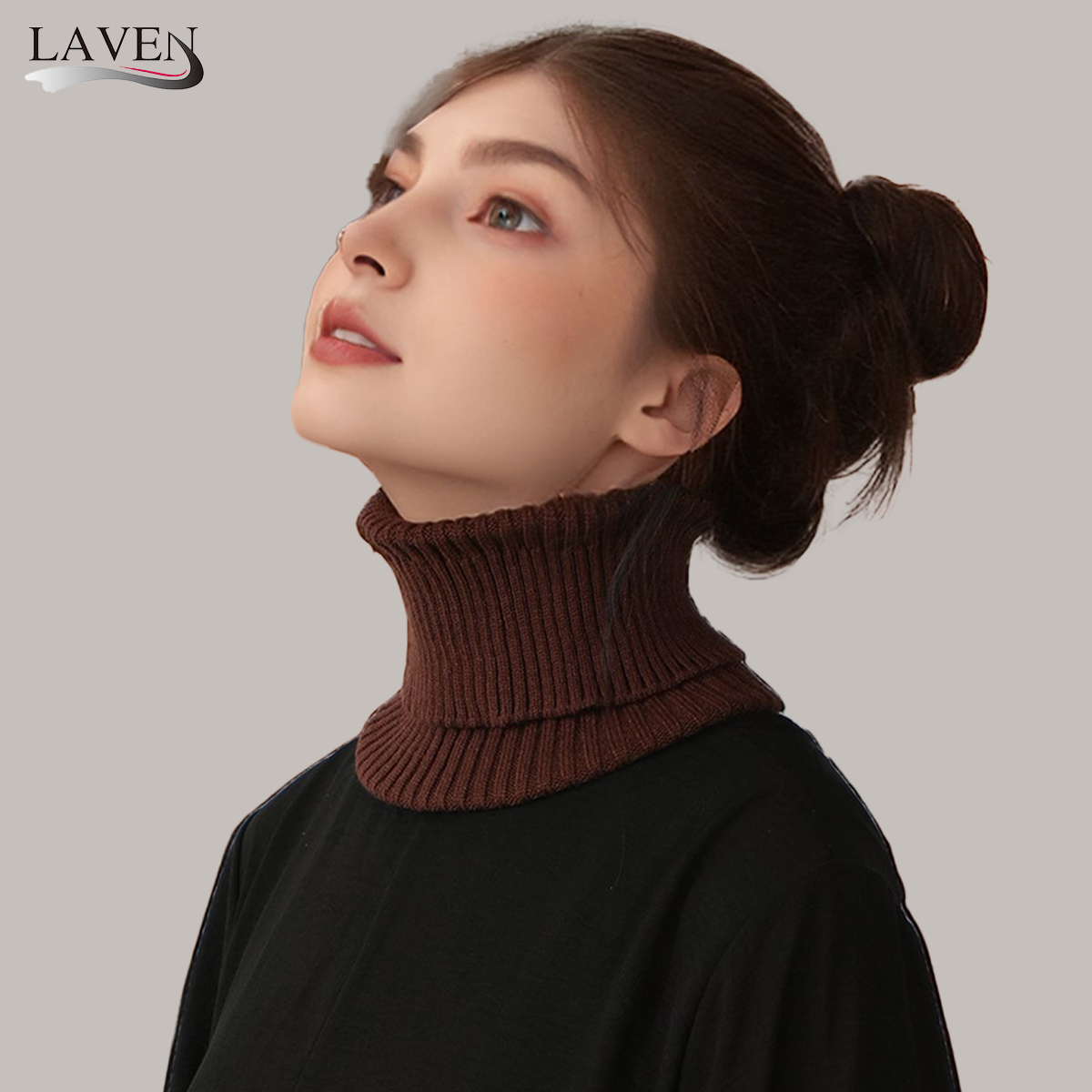 Turtleneck Bodysuit - Модный вязаный искусственный воротник, осенне-зимний однотонный