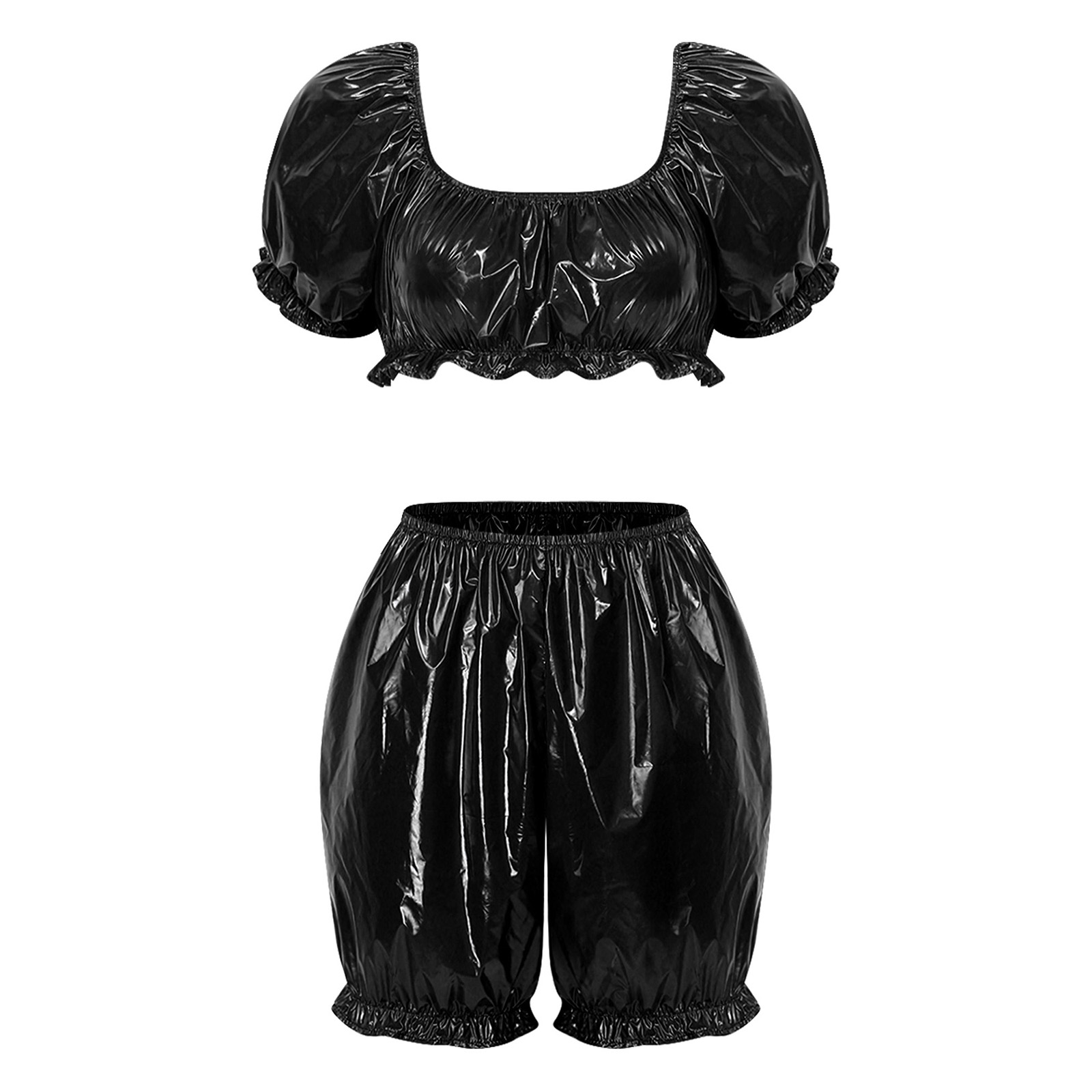 Crop Top Women - Женские клубные наряды из искусственной кожи