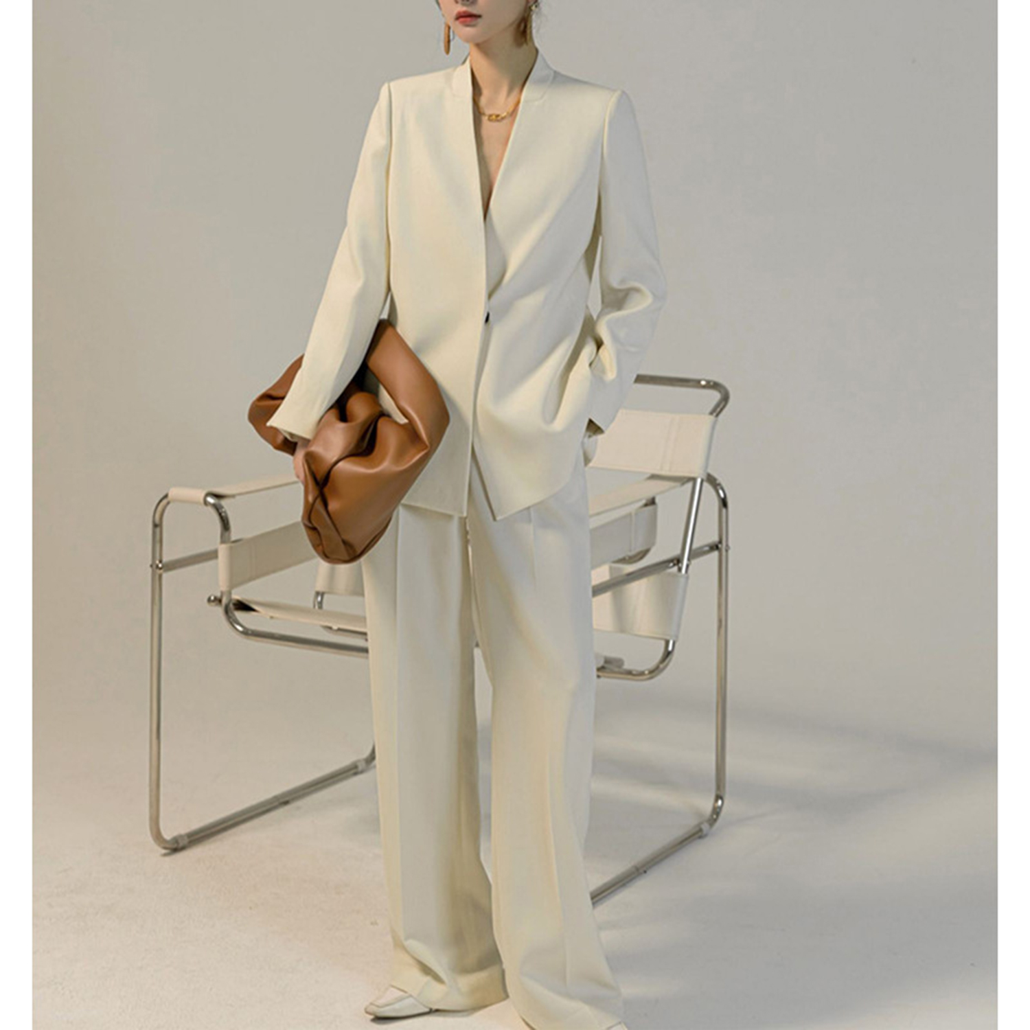 Women'S Fashion Blazer - Женский брючный костюм Allingentle из 2