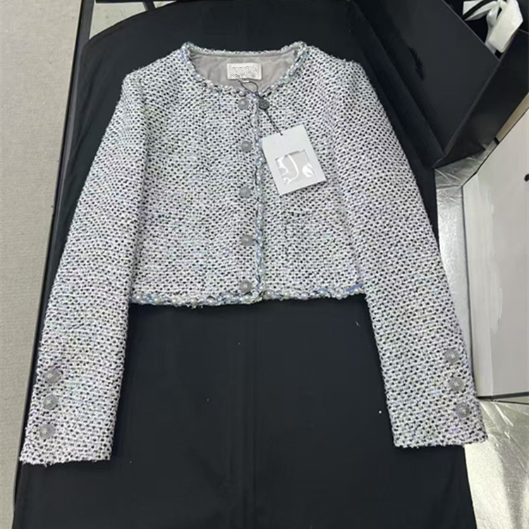 Women'S Fashion Long Coat - Комплект: Женский твидовый пиджак с пайетками