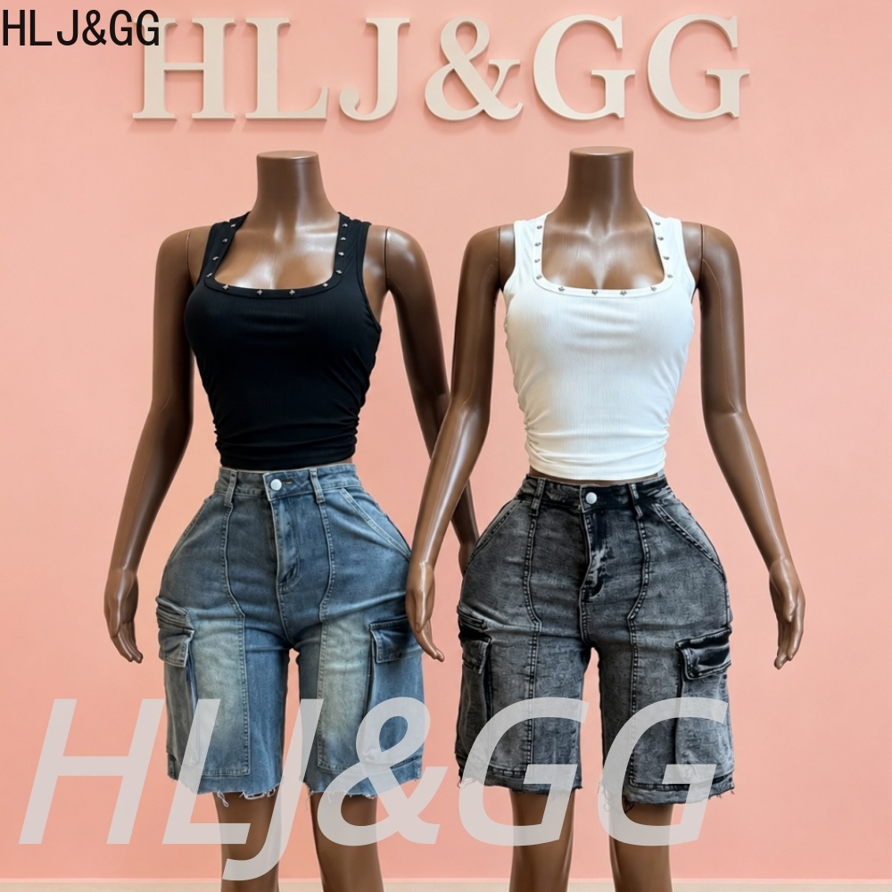 HLJ&GG Модный джинсовый компле – обзор и цена Women Fashion Jeans Top