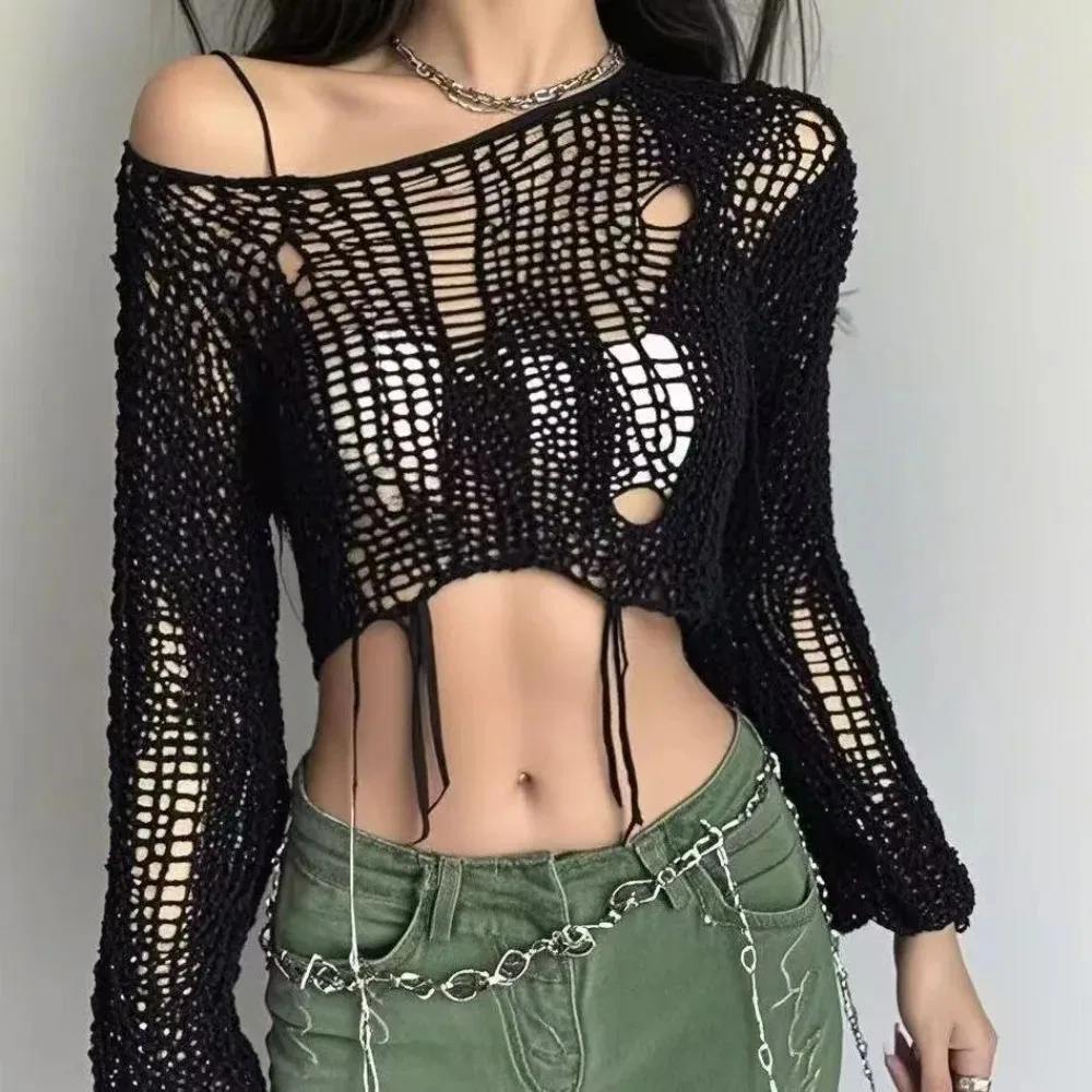 Укороченный свитер с вырезами, – обзор и цена Crop Top Women