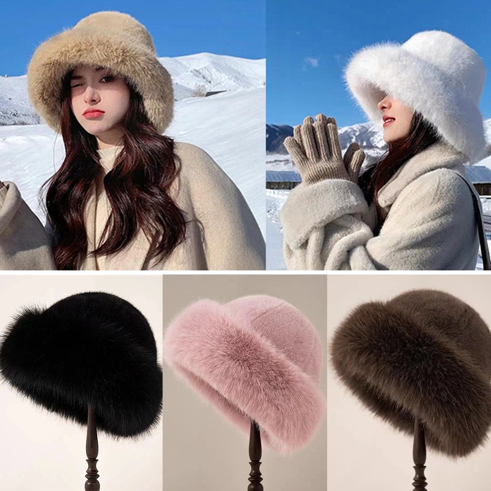 Новая теплая пушистая меховая  – обзор и цена Bucket Hat Women