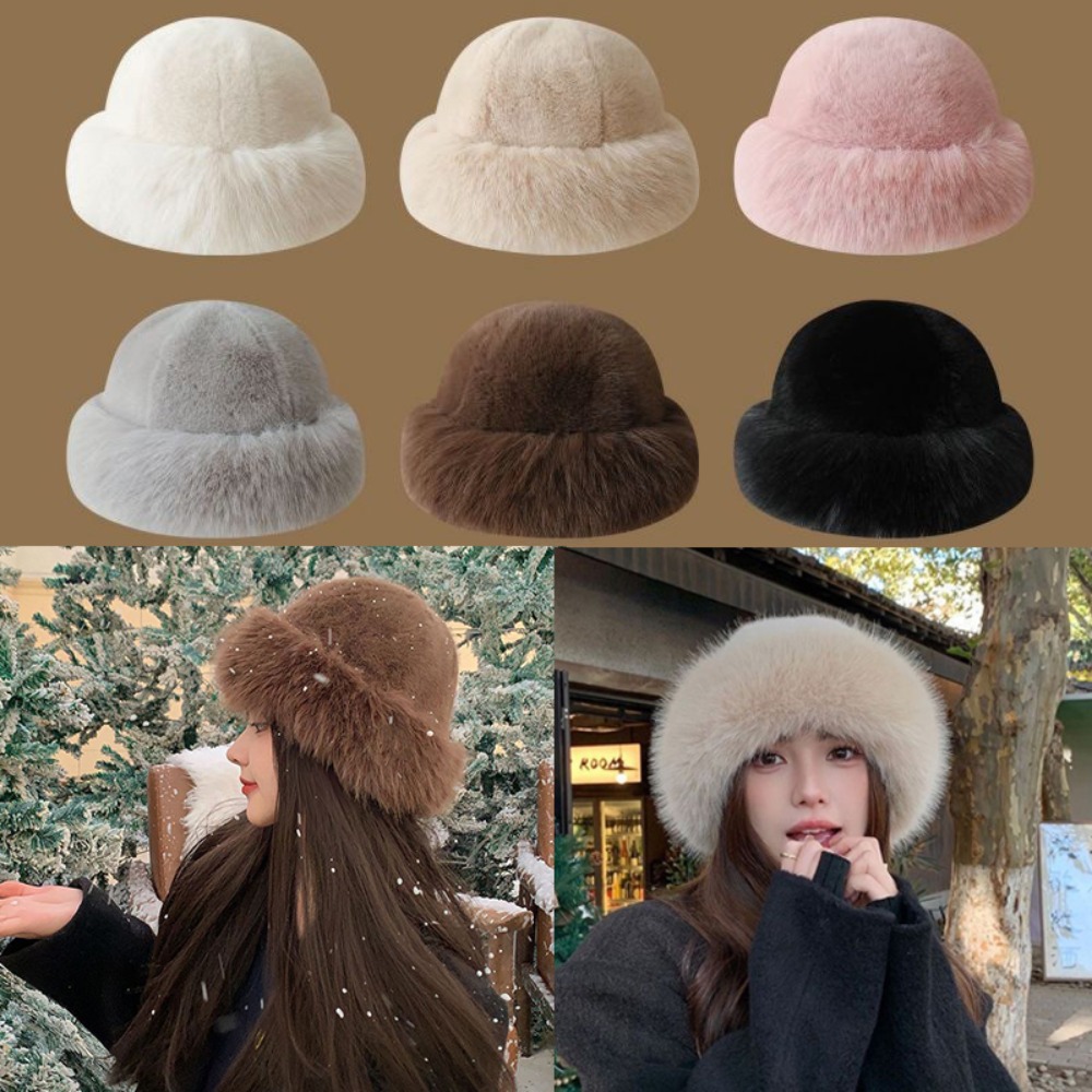 Новая теплая пушистая меховая  – обзор и цена Bucket Hat Women