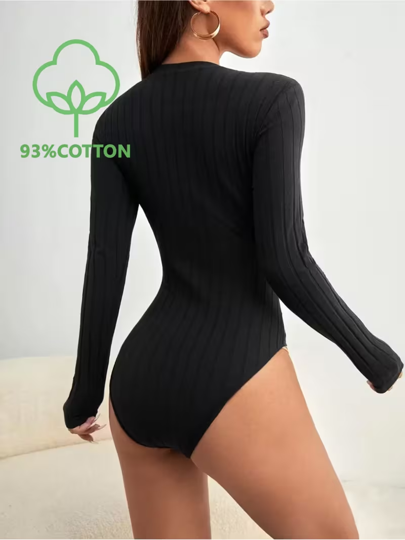 Однотонный повседневный боди с – обзор и цена Turtleneck Bodysuit
