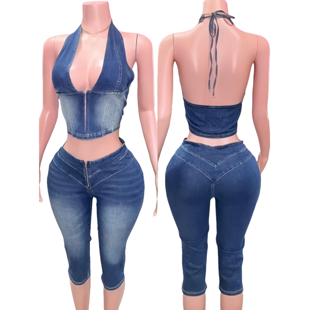 HLJ &GG синий модный джинсовый – обзор и цена Women Fashion Jeans Top