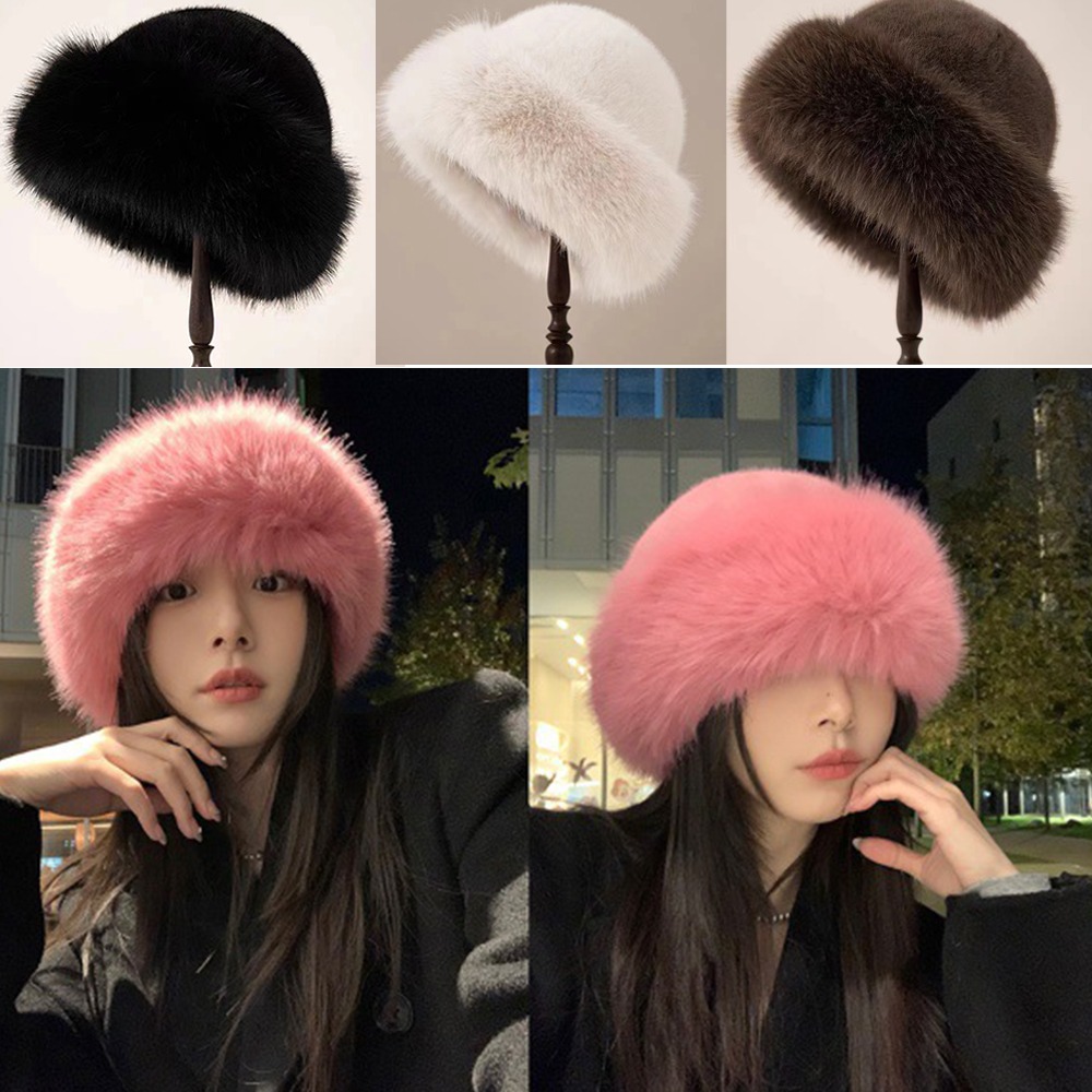 Новая зимняя шапка с пушистым  – обзор и цена Bucket Hat Women