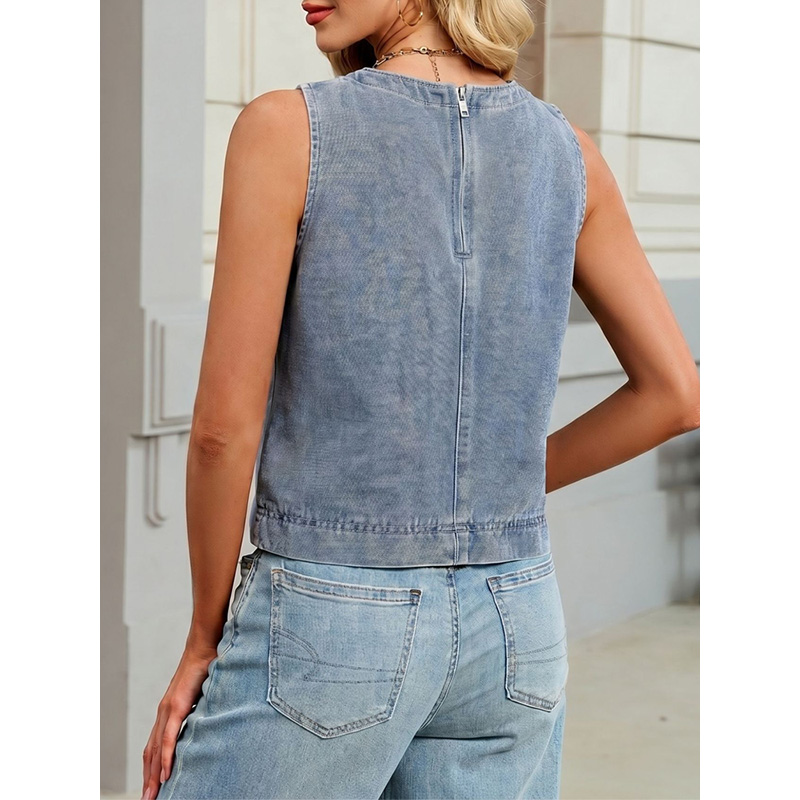 Женский джинсовый жилет Benuyn – обзор и цена Women Fashion Jeans Top
