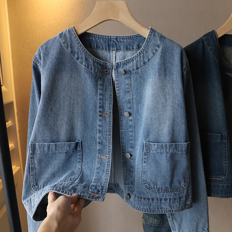 Модная джинсовая куртка с круг – обзор и цена Women Fashion Jeans Top