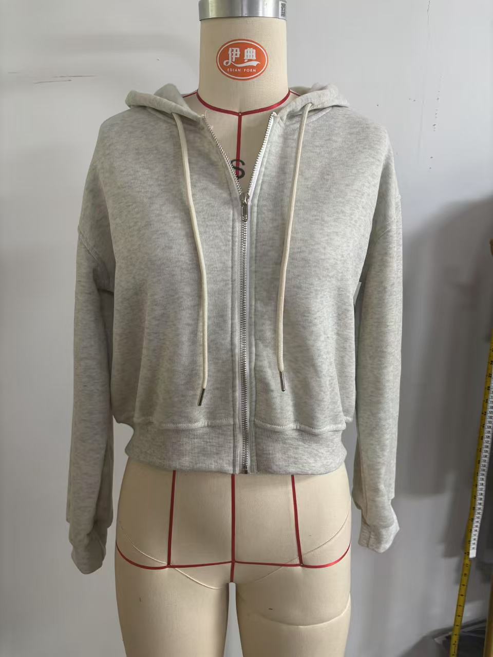 Женская серая укороченная курт – обзор и цена Women'S Fashion Zip Up Hoodies