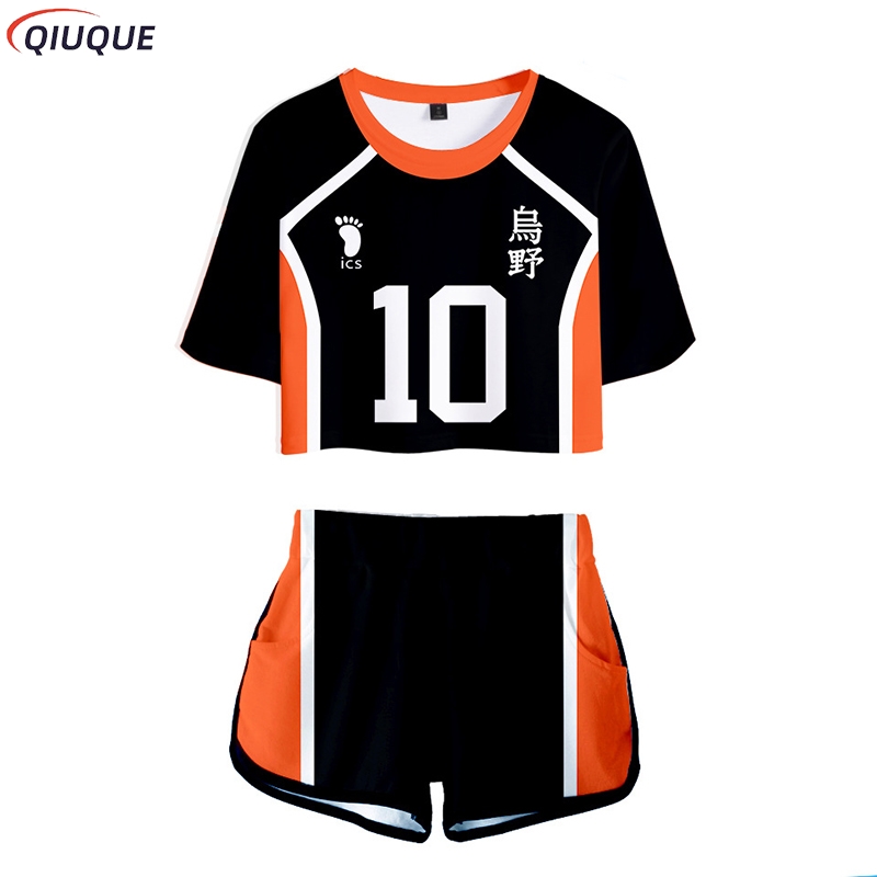 Karasuno Koukou Косплей Костюм – обзор и цена Crop Top Women