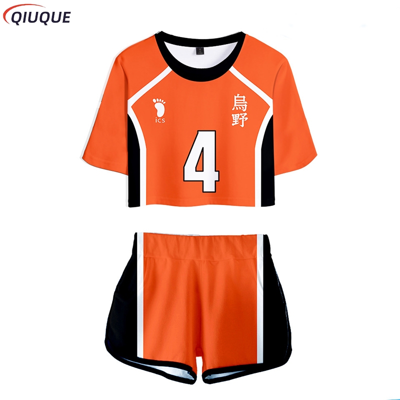 Karasuno Koukou Косплей Костюм – обзор и цена Crop Top Women