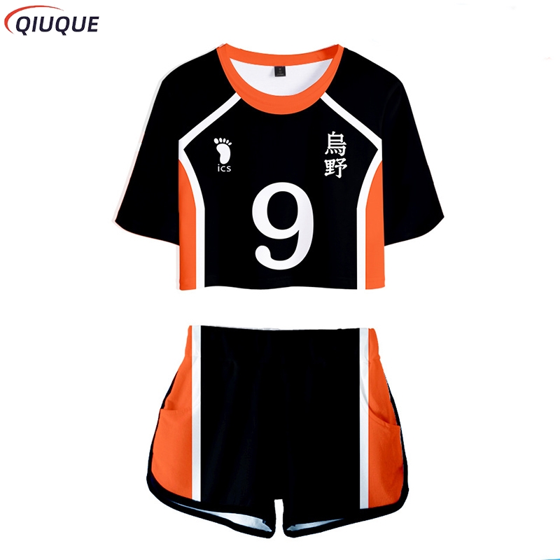Karasuno Koukou Косплей Костюм – обзор и цена Crop Top Women
