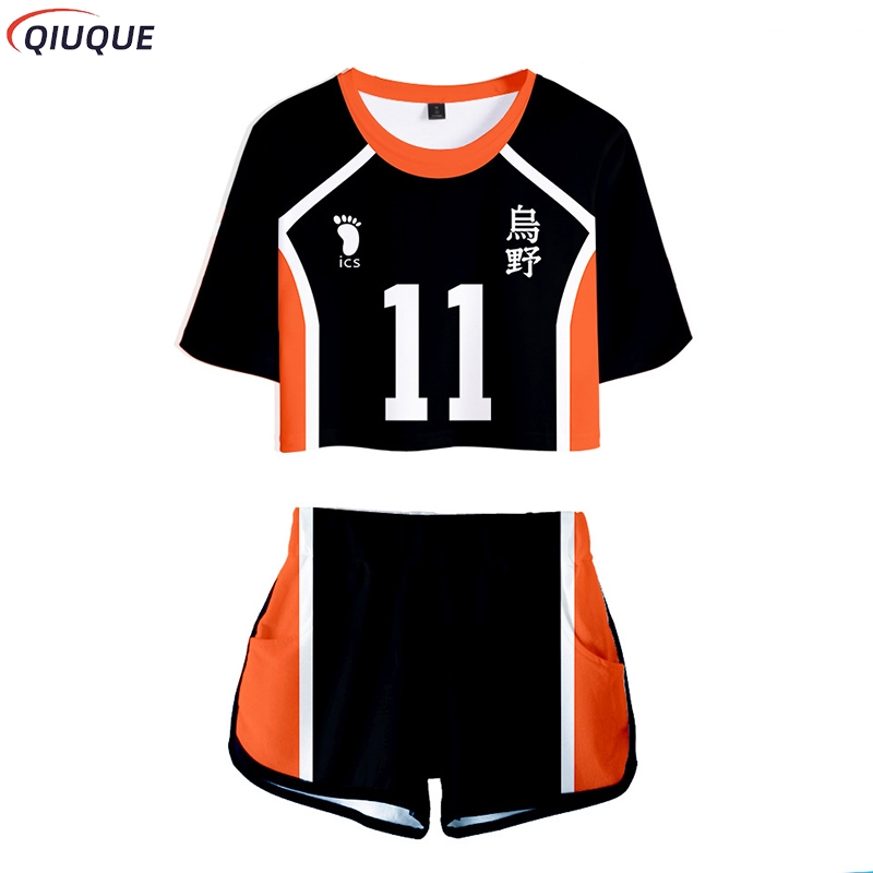 Karasuno Koukou Косплей Костюм – обзор и цена Crop Top Women
